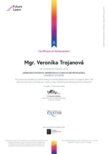 Dizajn bez názvu certifikát popôrodná depresia